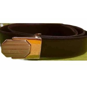 Christian Dior C&D Burgandy Leather Buckled Belt Size 75